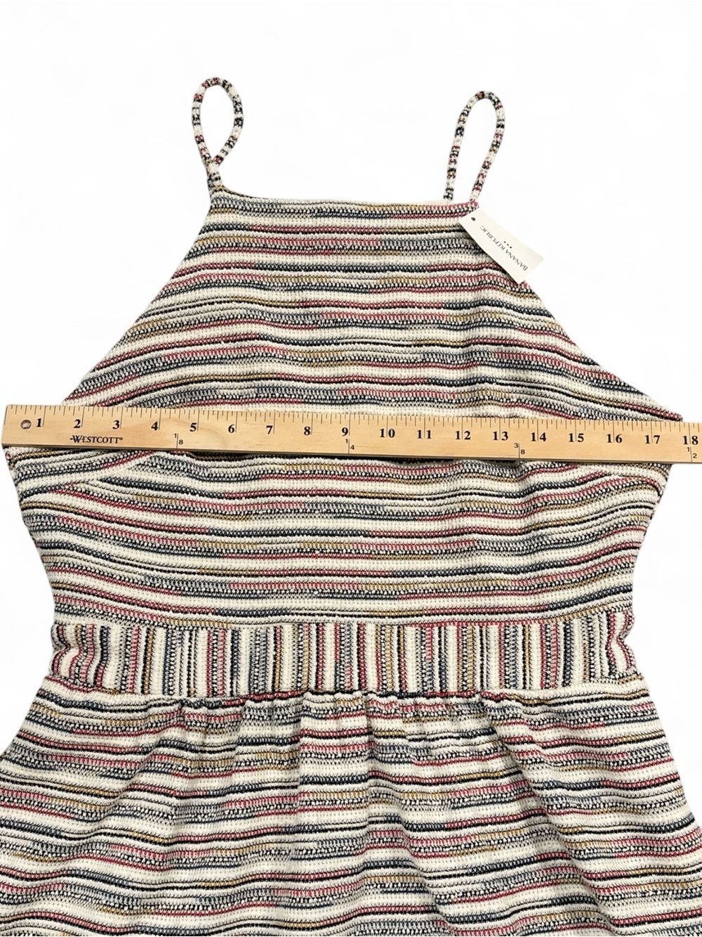 Banana Republic Boucle Striped Knit Mini Dress Multi-Color Stripe SZ. 10 NWT - Picture 3 of 8